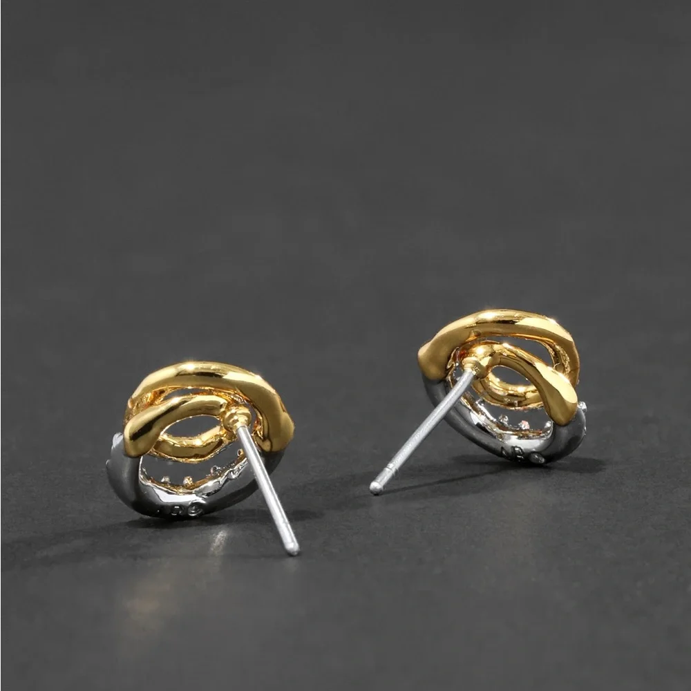 ALEXIS BITTAR • Solanales Gold Crystal Spiral Stud Earrings